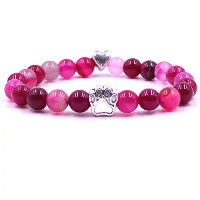 Pet Pawprint Stone Bracelets