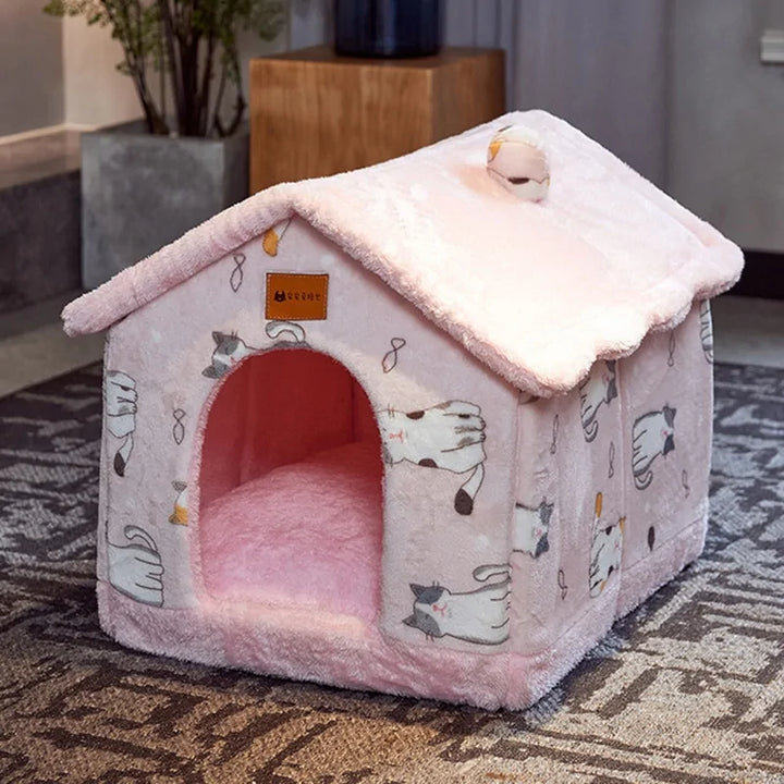 Foldable Winter Warm Dog House Kennel Bed for Small to Medium Pets