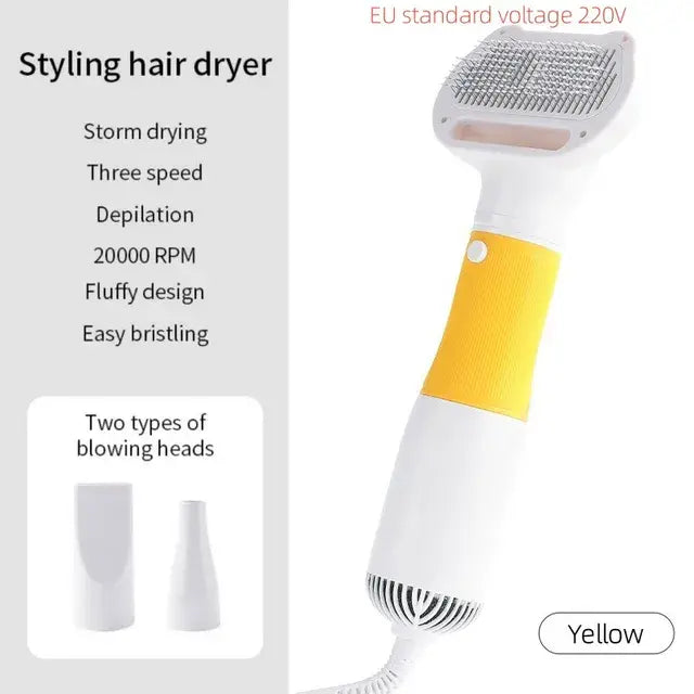 3-in-1 Pet Grooming Dryer & Comb Brush