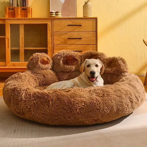 Cozy Nest: Pet Bear Paw-Shaped House Bed