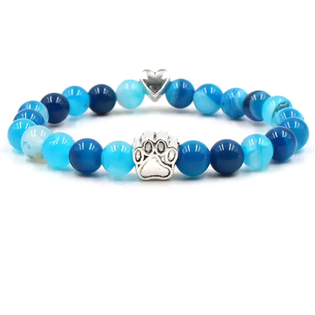 Pet Pawprint Stone Bracelets