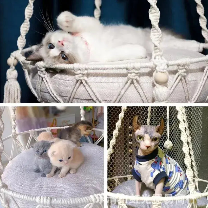 Cozy Cotton Rope Cat Hammock