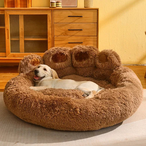 Cozy Nest: Pet Bear Paw-Shaped House Bed