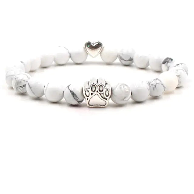 Pet Pawprint Stone Bracelets