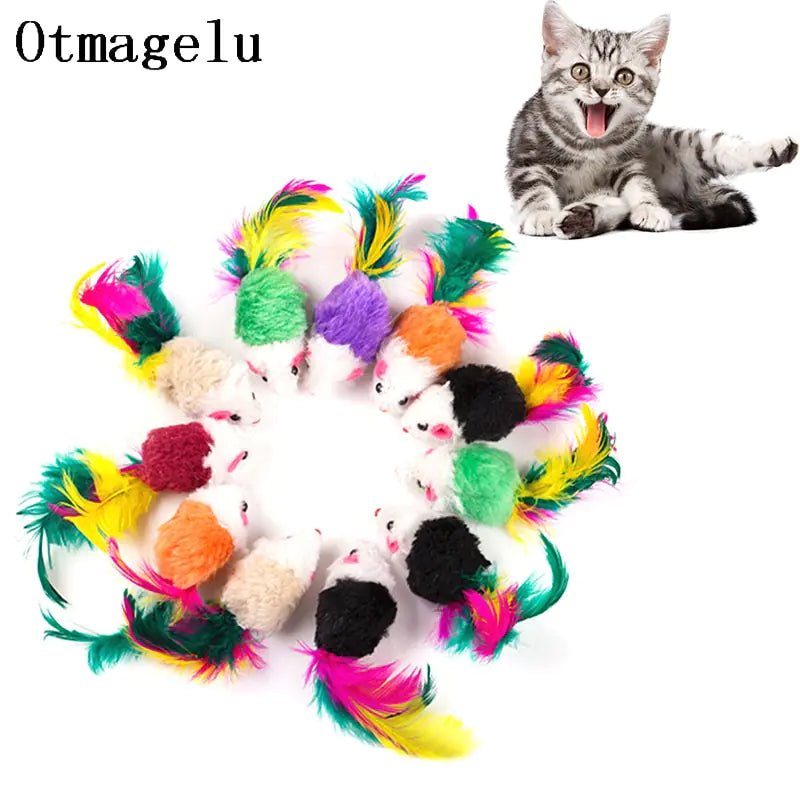 Fleece Feather Mouse Cat Toys