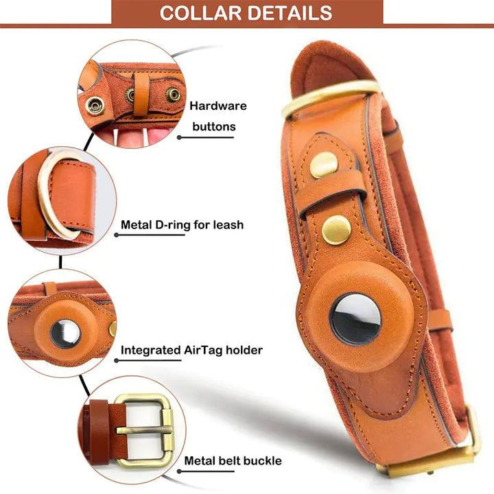 Anti-Loss Leather Dog Collar