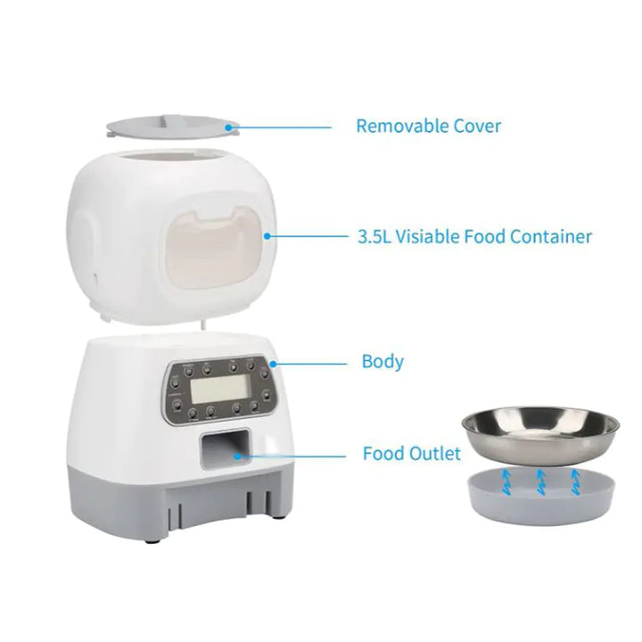 Smart Pet Food Dispenser with Timer for Cats and Dogs