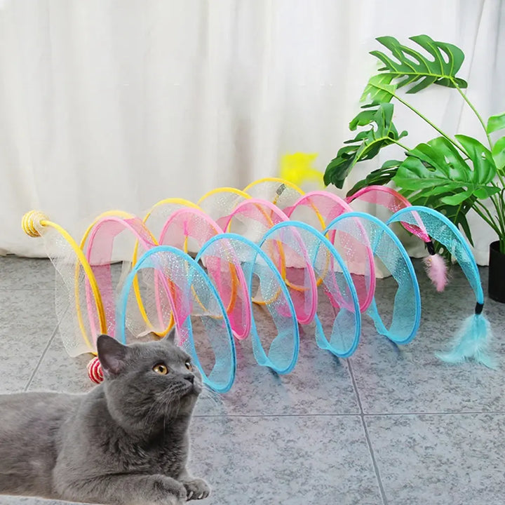 Collapsible Spiral Cat Tunnel