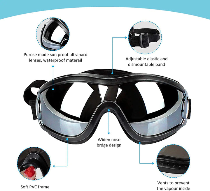 Dog Goggles with Adjustable Straps