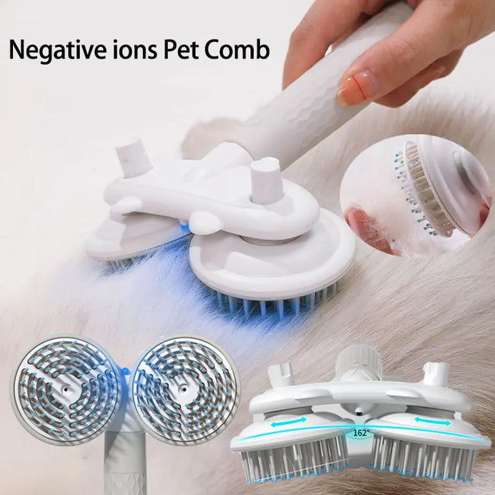 Dual Head Pet Brush with Negative Ion Technology