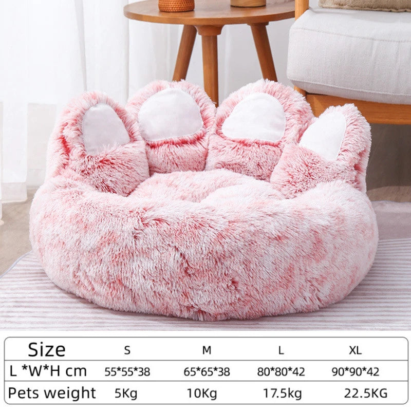 Cozy Nest: Pet Bear Paw-Shaped House Bed