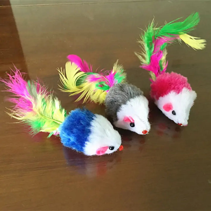 Fleece Feather Mouse Cat Toys