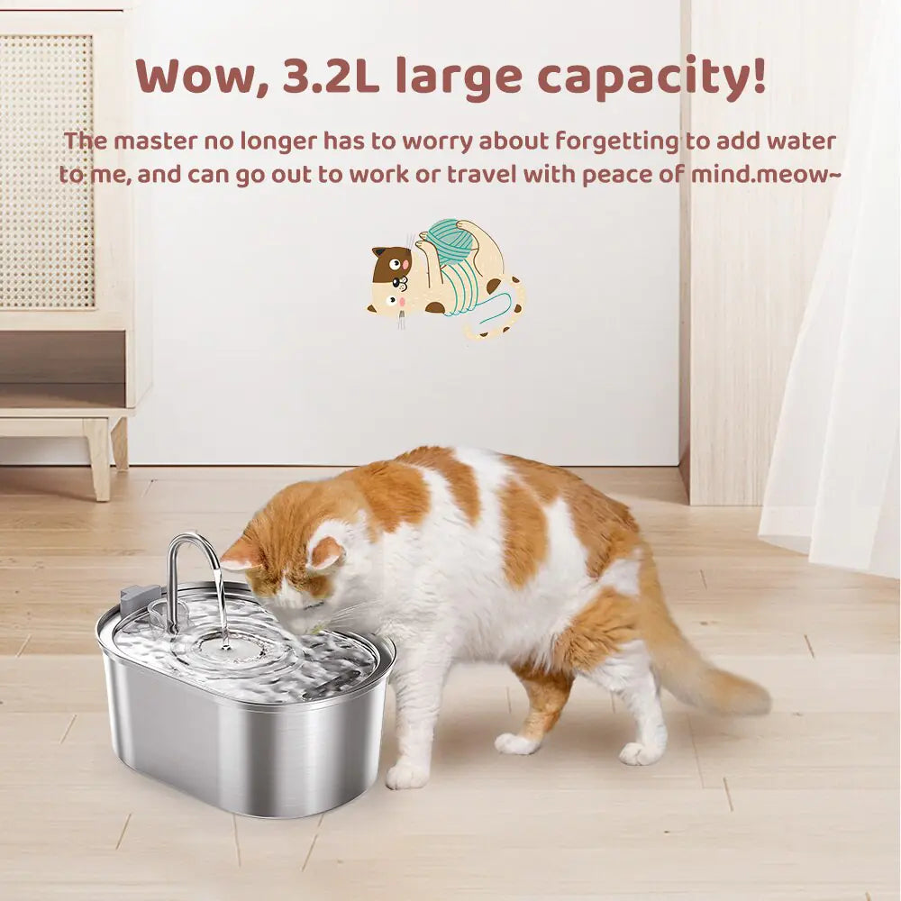 Stainless Steel Cat Water Fountain