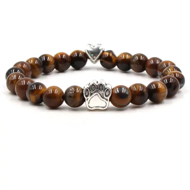 Pet Pawprint Stone Bracelets