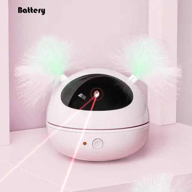 Spinning Laser Feather Toy for Cats