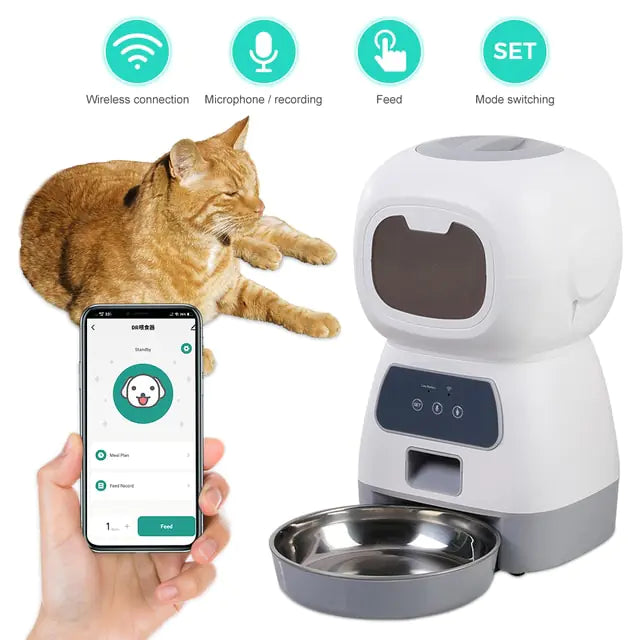 Smart Pet Food Dispenser with Timer for Cats and Dogs