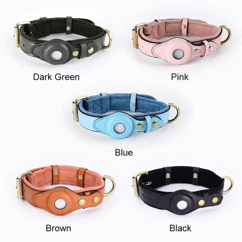 Anti-Loss Leather Dog Collar