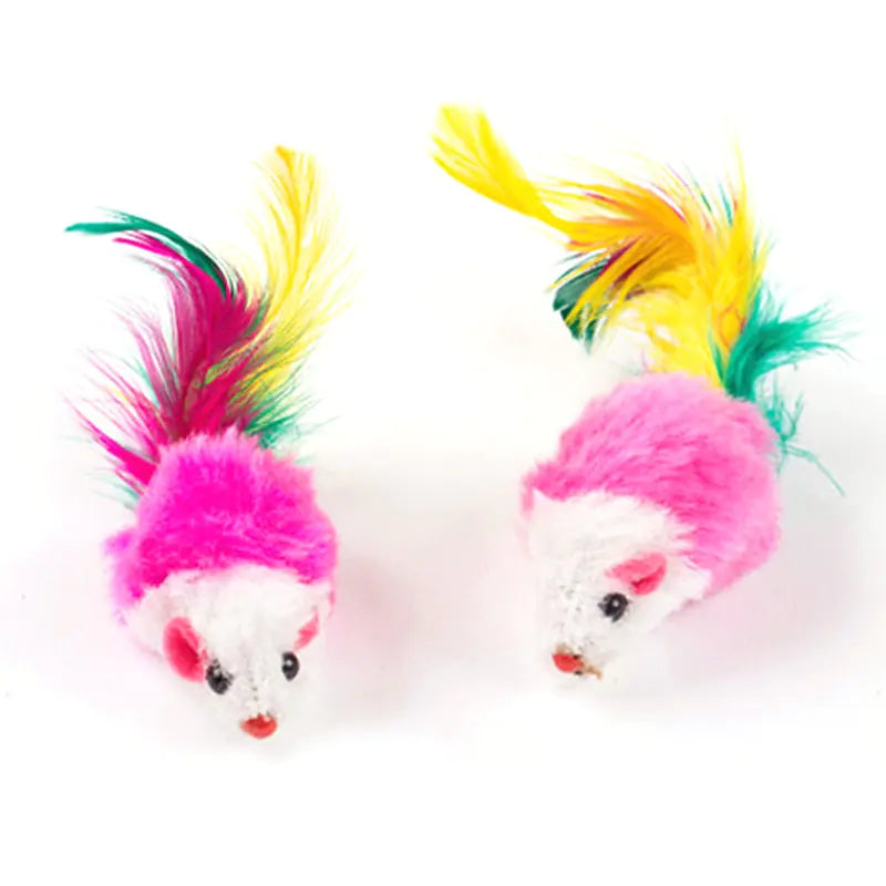 Fleece Feather Mouse Cat Toys