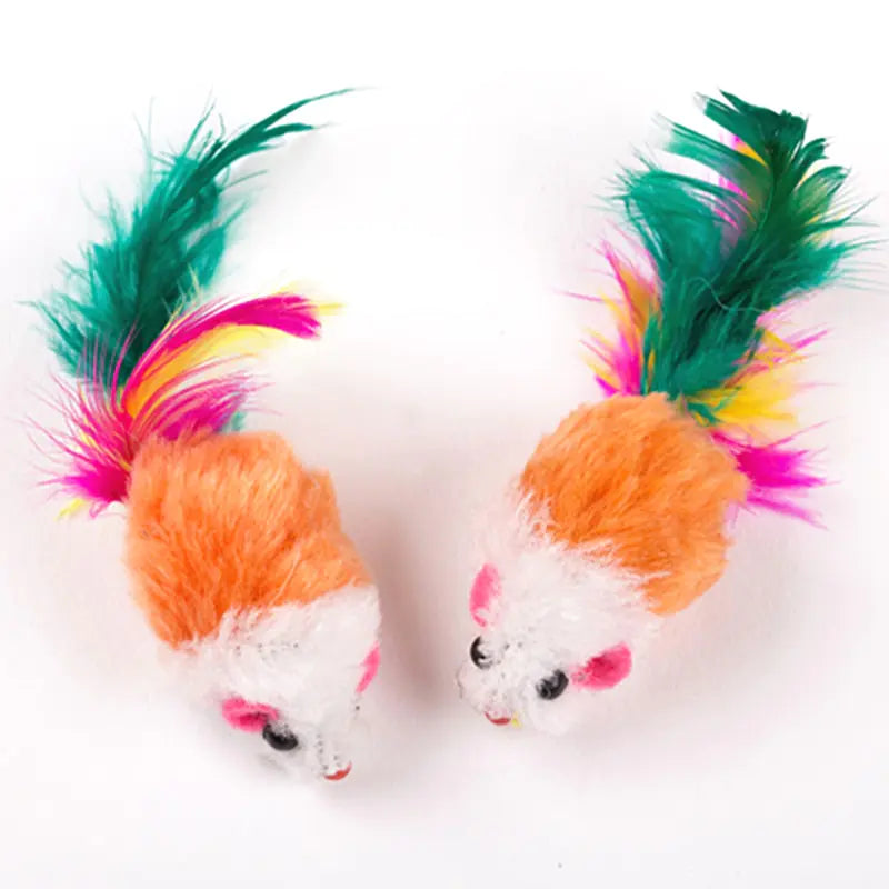 Fleece Feather Mouse Cat Toys