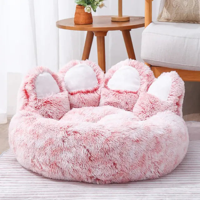 Cozy Nest: Pet Bear Paw-Shaped House Bed