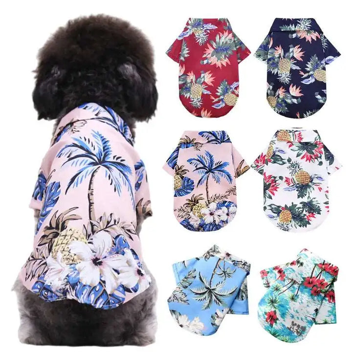 Tropical Hawaiian Dog T-Shirts