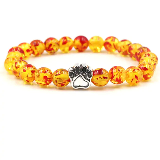 Pet Pawprint Stone Bracelets