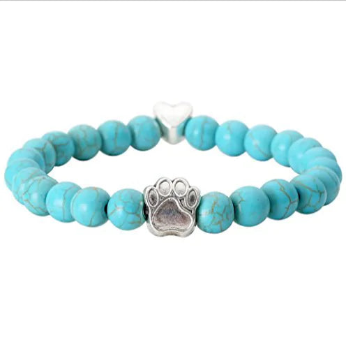 Pet Pawprint Stone Bracelets