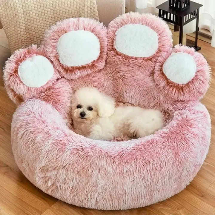 Cozy Nest: Pet Bear Paw-Shaped House Bed