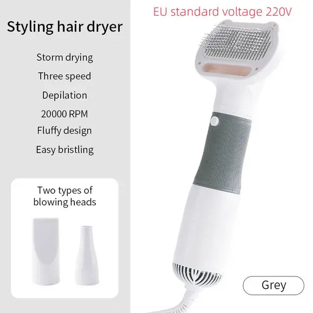 3-in-1 Pet Grooming Dryer & Comb Brush