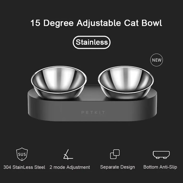 Adjustable Double Feeder Bowls for Pets by PetKit